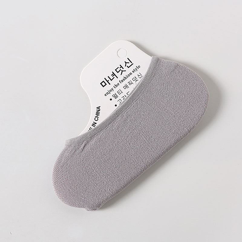 Ultra Thin Candy Colored Female Velvet Invisible Stockings Grey - Shop at LoveMi