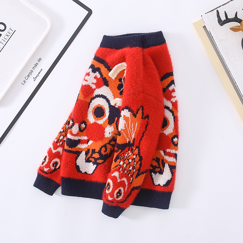 Year Clothes Children's Clothing Tiger Nao Sweater Tiger Boy Pullover Sweater