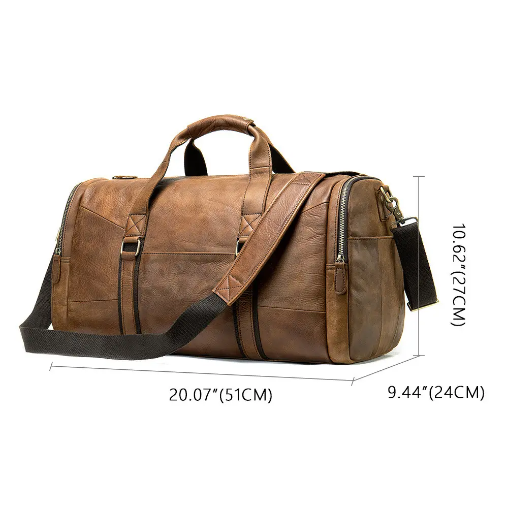 Genuine Leather Men's Business Travel Handbag Top
