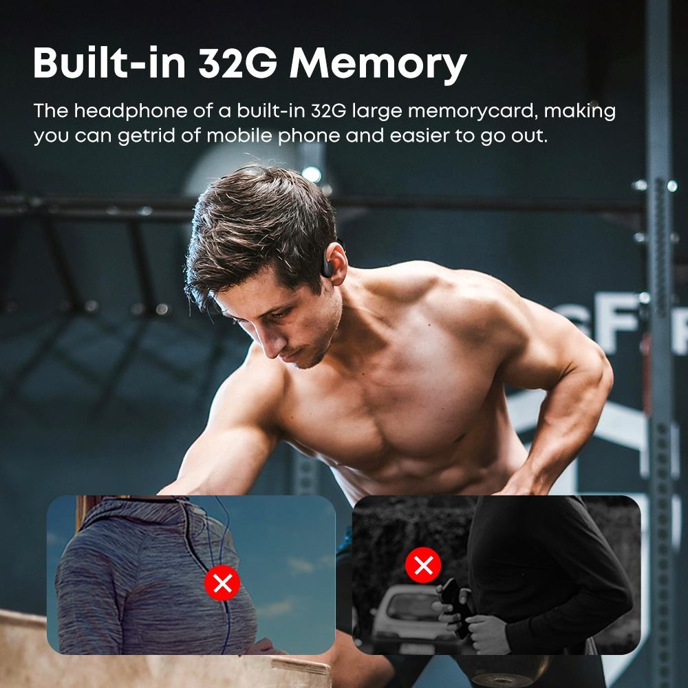 IPX8 Waterproof Headset Swimming Bluetooth Headphones With 32G TF Card Sports Wireless Earbuds Stereo Bone Conduction Earphone 5