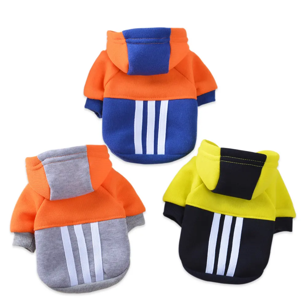 Pet Clothes Dog Fashion Fleece Hooded Contrast Sweater