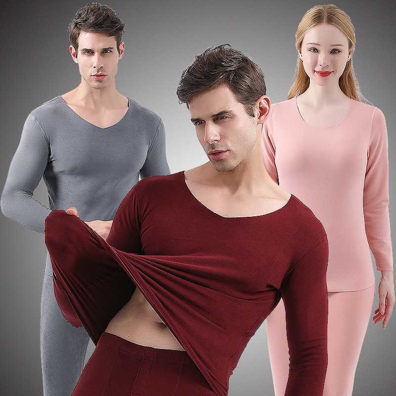 Women's Thin Slim Double-sided Plush Brushed Men's Thermal Underwear