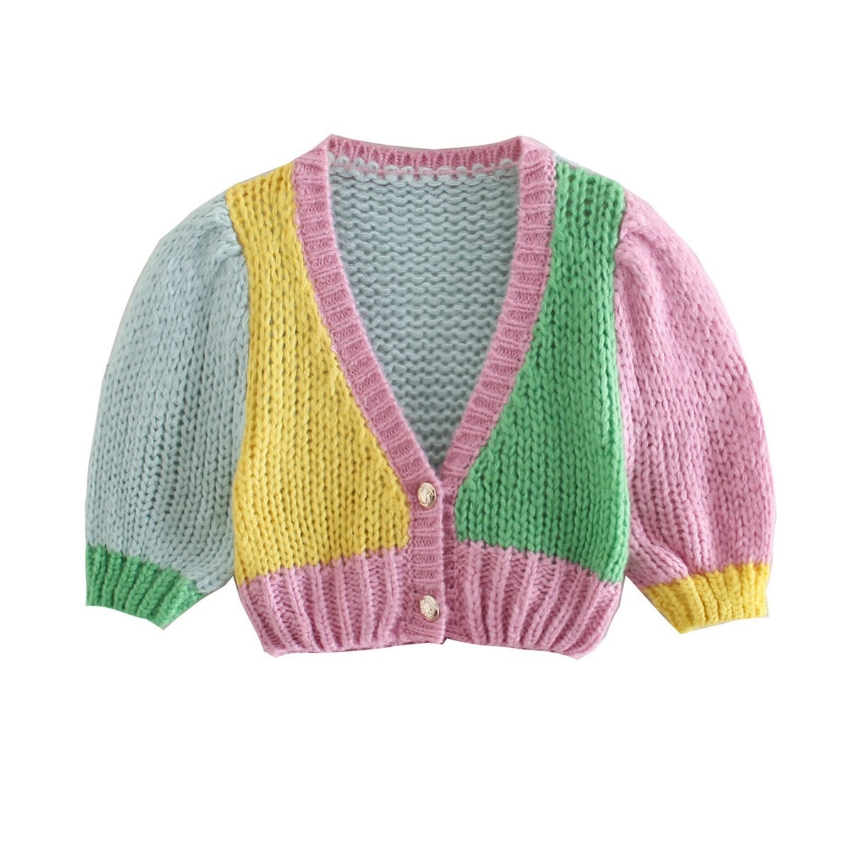 Title 2, Cardigan corto in maglia con scollo a V, manich...