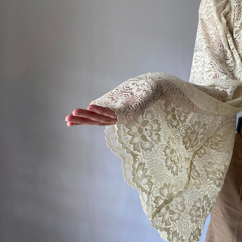 Summer Thin Crewneck Flared Sleeve Slim Sweater Women's