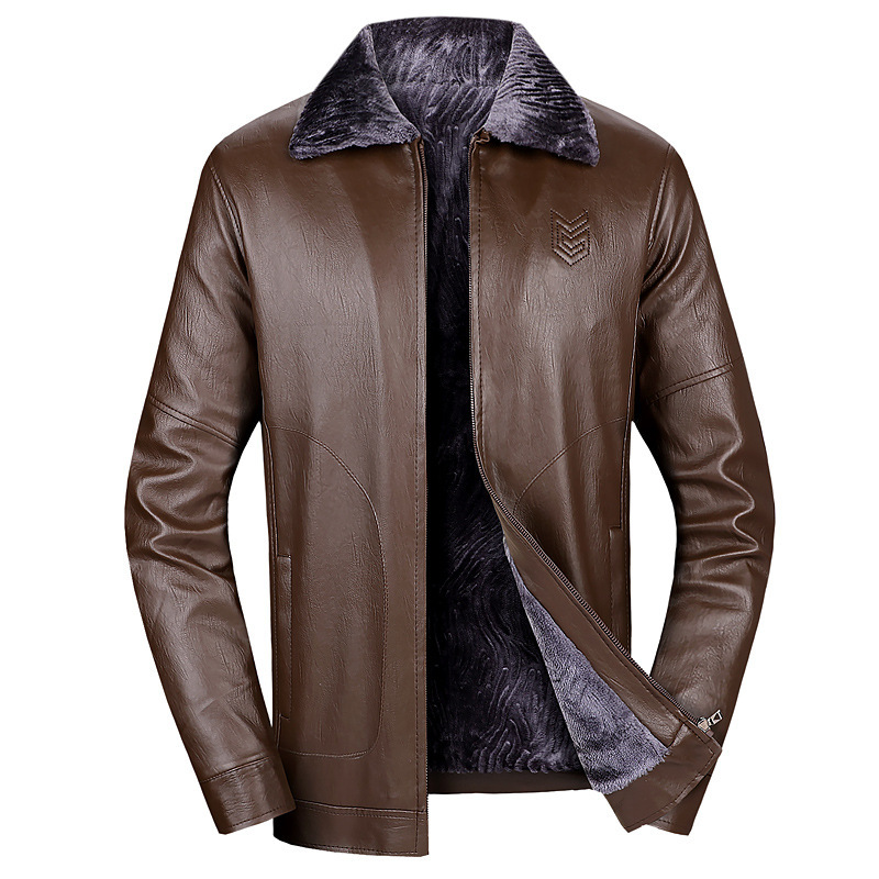 Title 9, Chaqueta de cuero con solapa para hombre Casual...