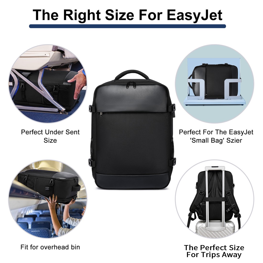 Carry On Cabin Backpack Luggage 40x30x20 Travel Flight Bag