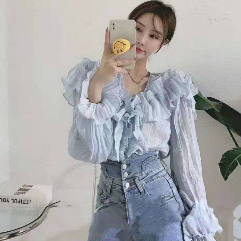 Women's Temperament Ruffle Collar Shirt Top