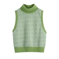 Faux Fur-effect Jacquard-knit Vest - Photo Colour - View 1