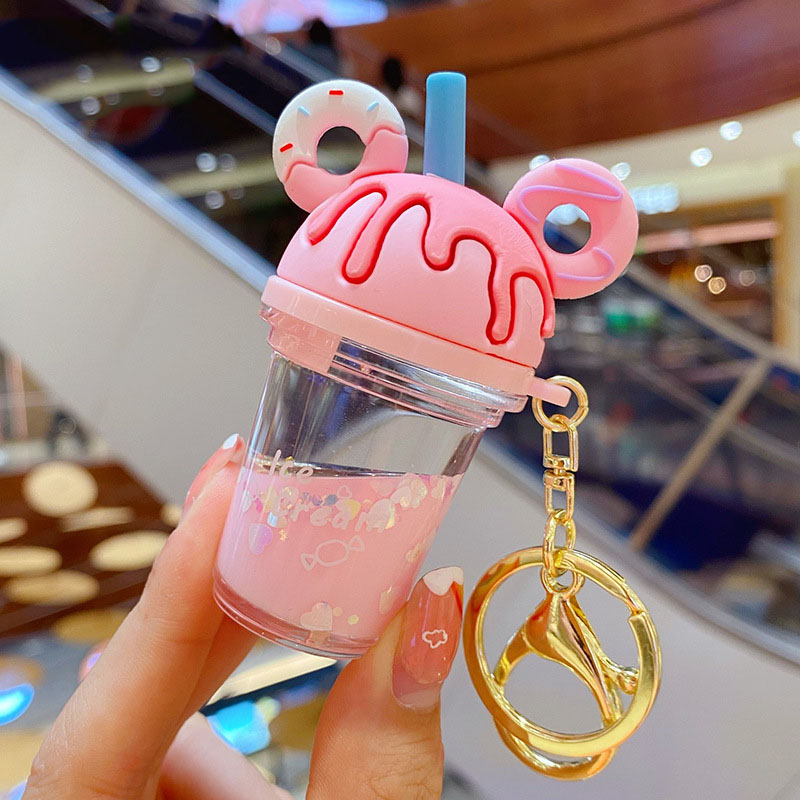 Acrylic Oil Kiki Milk Tea Cup Keychain Pink - Shop at LoveMi
