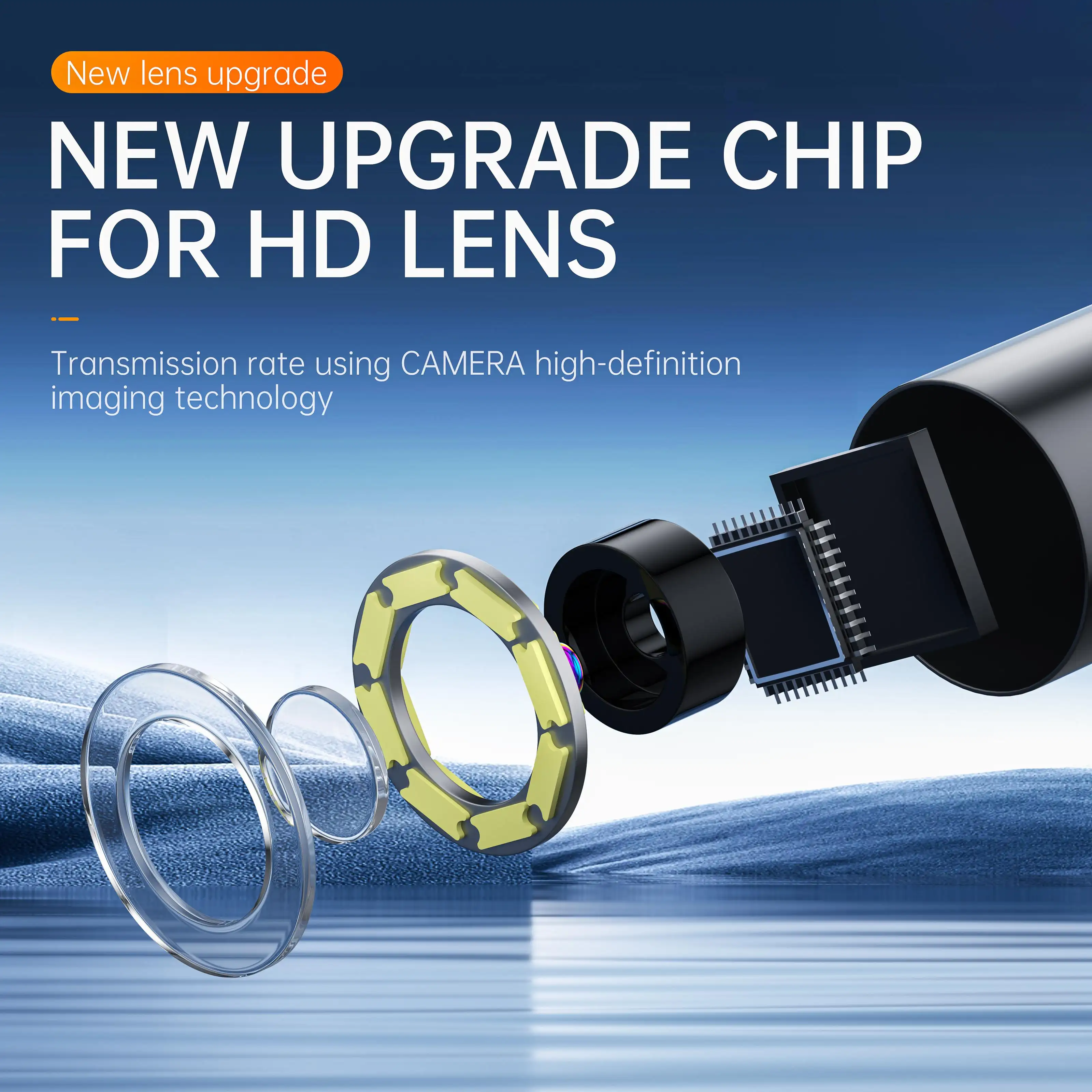 HD Waterproof Endoscope Camera  High-Brightness LED Lights  For Home Plumbing & Automotive Repair