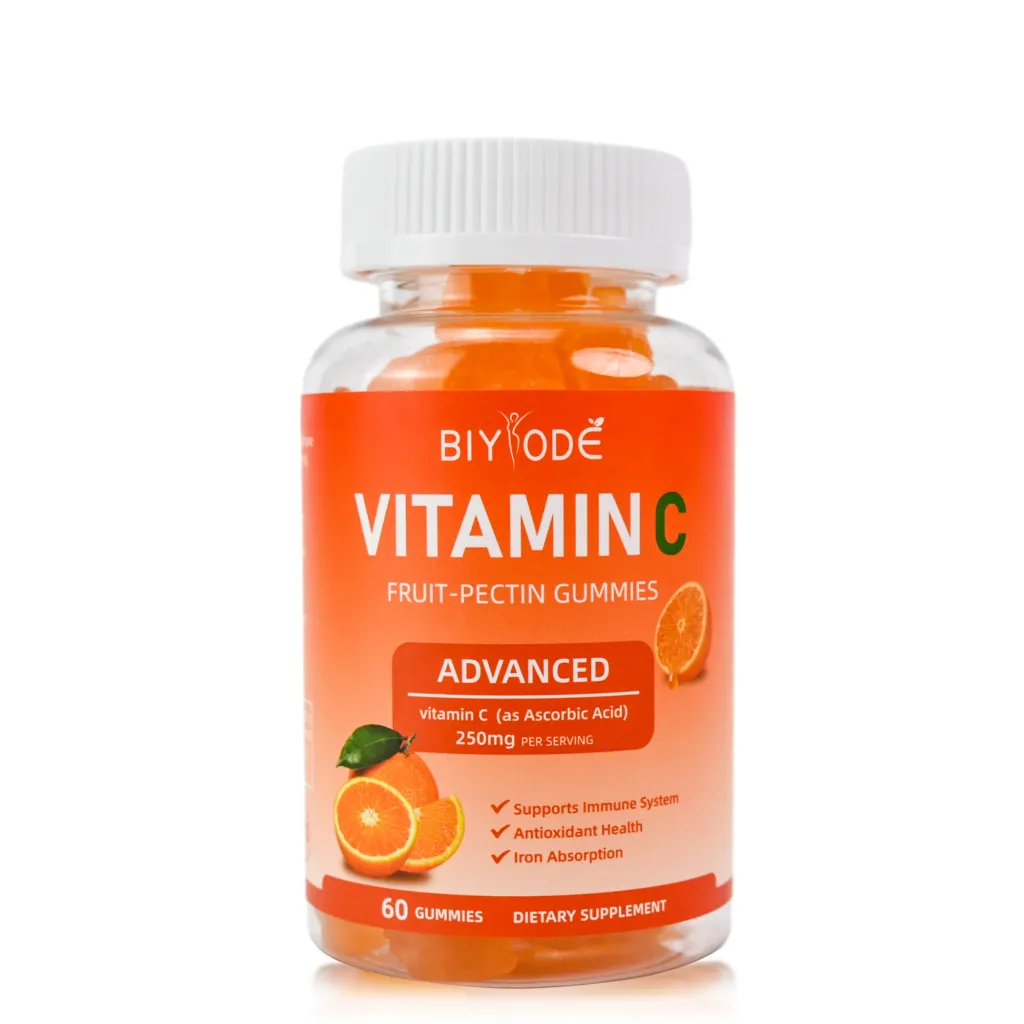 Private Label Vitamin C Gummies Factory Supply Vegan Sugar-Free Antioxidant Supplement GMP Certified Kosher Approved Daily Immune Support Gummies -...