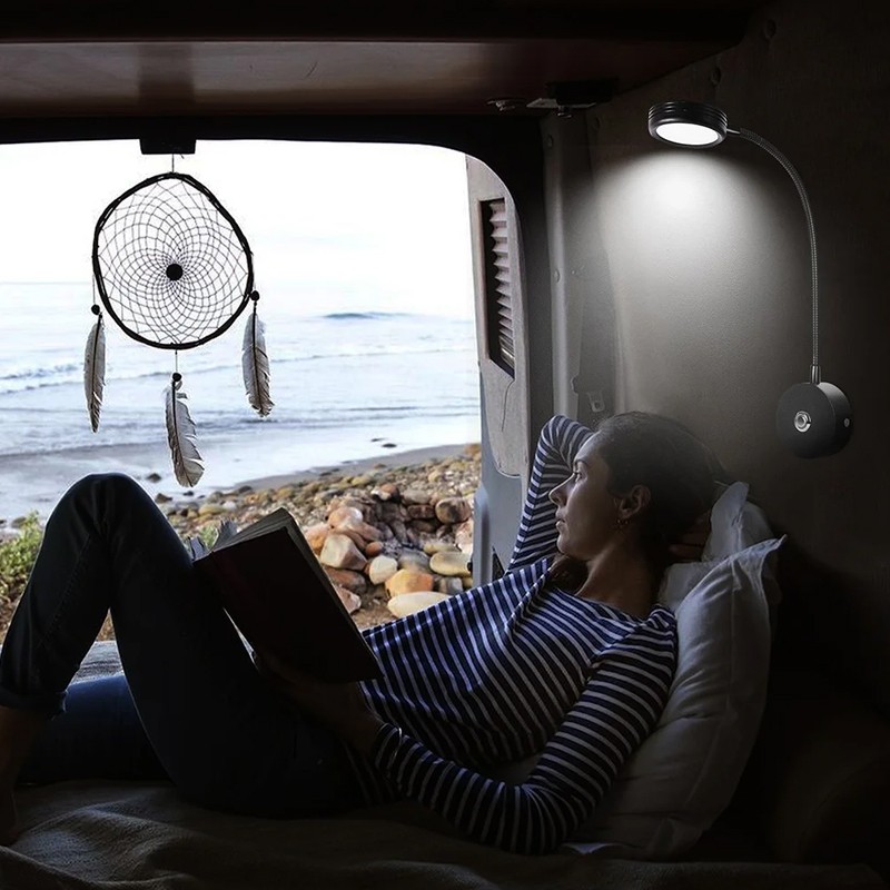 12V LED Touch Dimmable USB Spot Reading Light Motorhome Campervan Caravan Boat — image 10