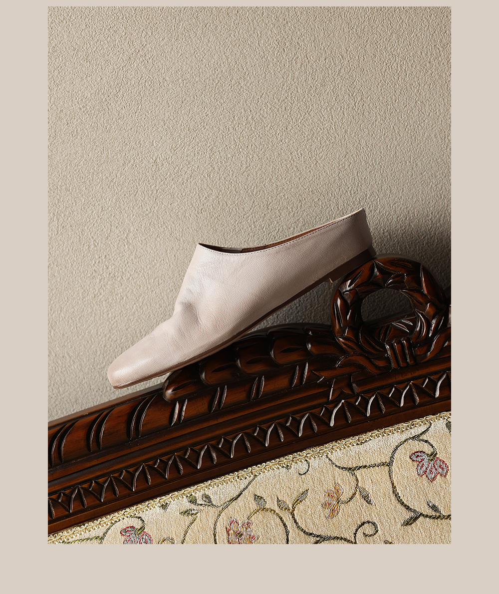 Sheepskin Ruched Mule Slides ruched detail – Sarah Express