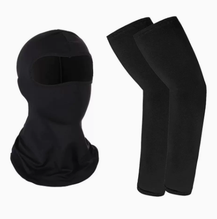 Black head cover black sleeves