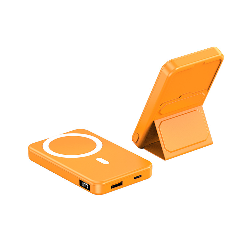 Magnetic Suction Wireless Charging Treasure Large Capacity Folding Bracket Mobile Power Supply - Image 2