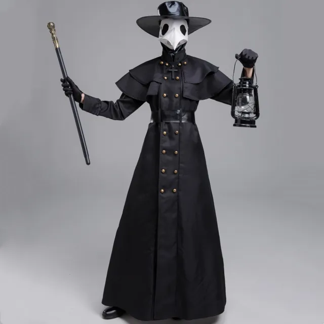 Halloween Dark Dungeon Hero Costume Crow Mouth Plague Doctor Costume Set3 Childrens Version 110Cm Kids Set 3 - Shop at LoveMi