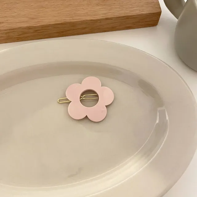 Cute Flower Hairpin Candy Color Hairpin Side Clip Hair Ornament Pink - Shop at LoveMi