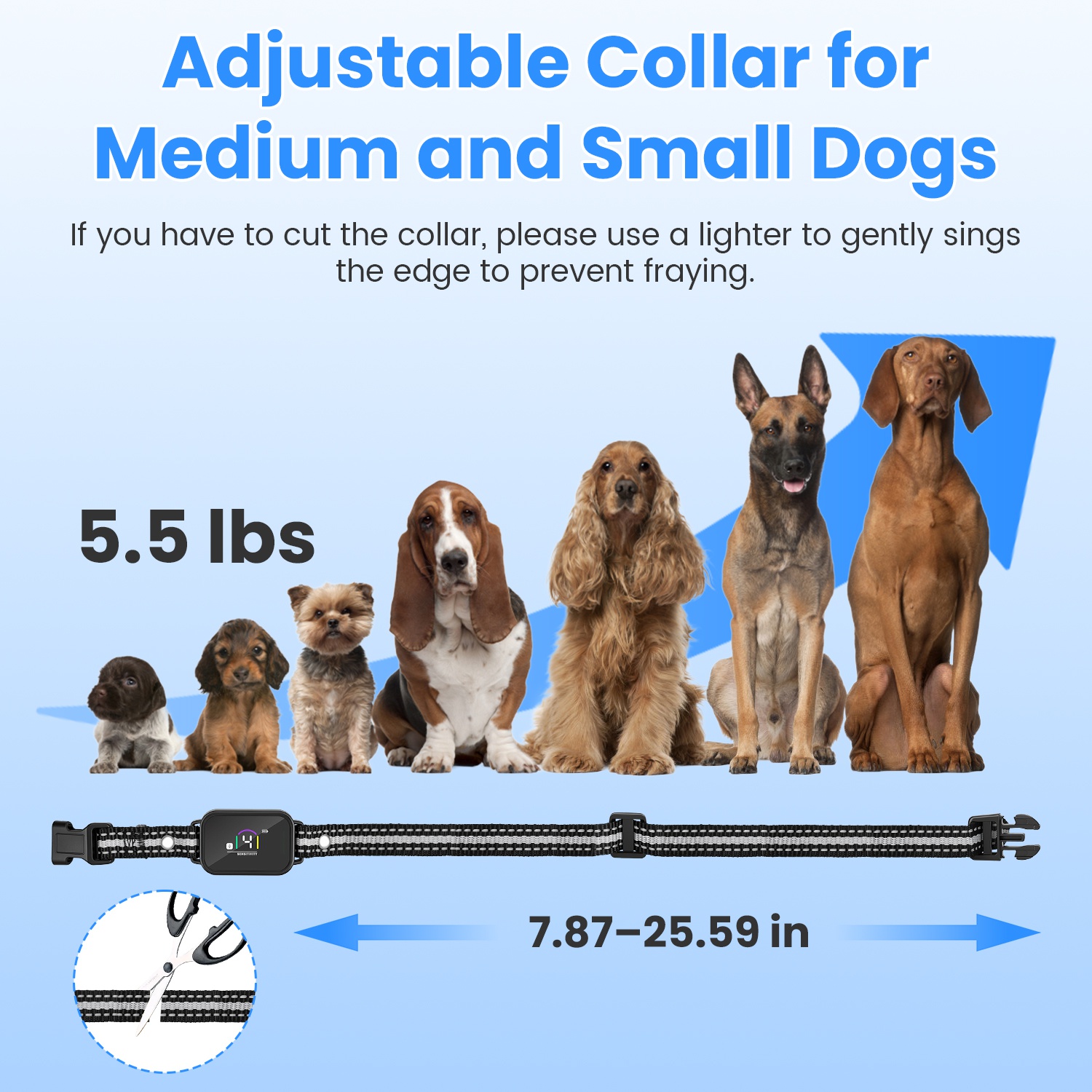 1Pc 2 In 1 Dog Shock And Bark Collar Dog Training Collar With Remote Rechargeable IP68 Waterproof With 3 Channels For Medium And Small Dogs — foto 10