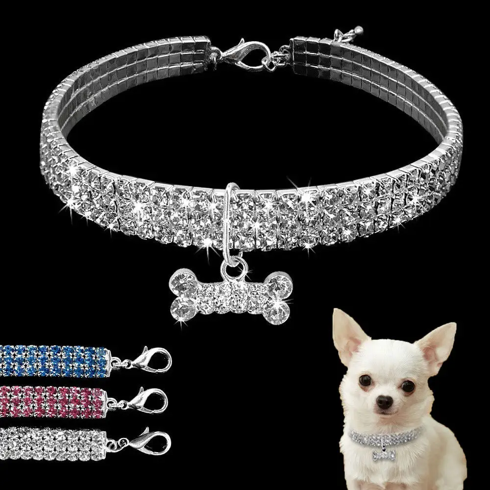 Bling Rhinestone Dog Collar Crystal Puppy Chihuahua