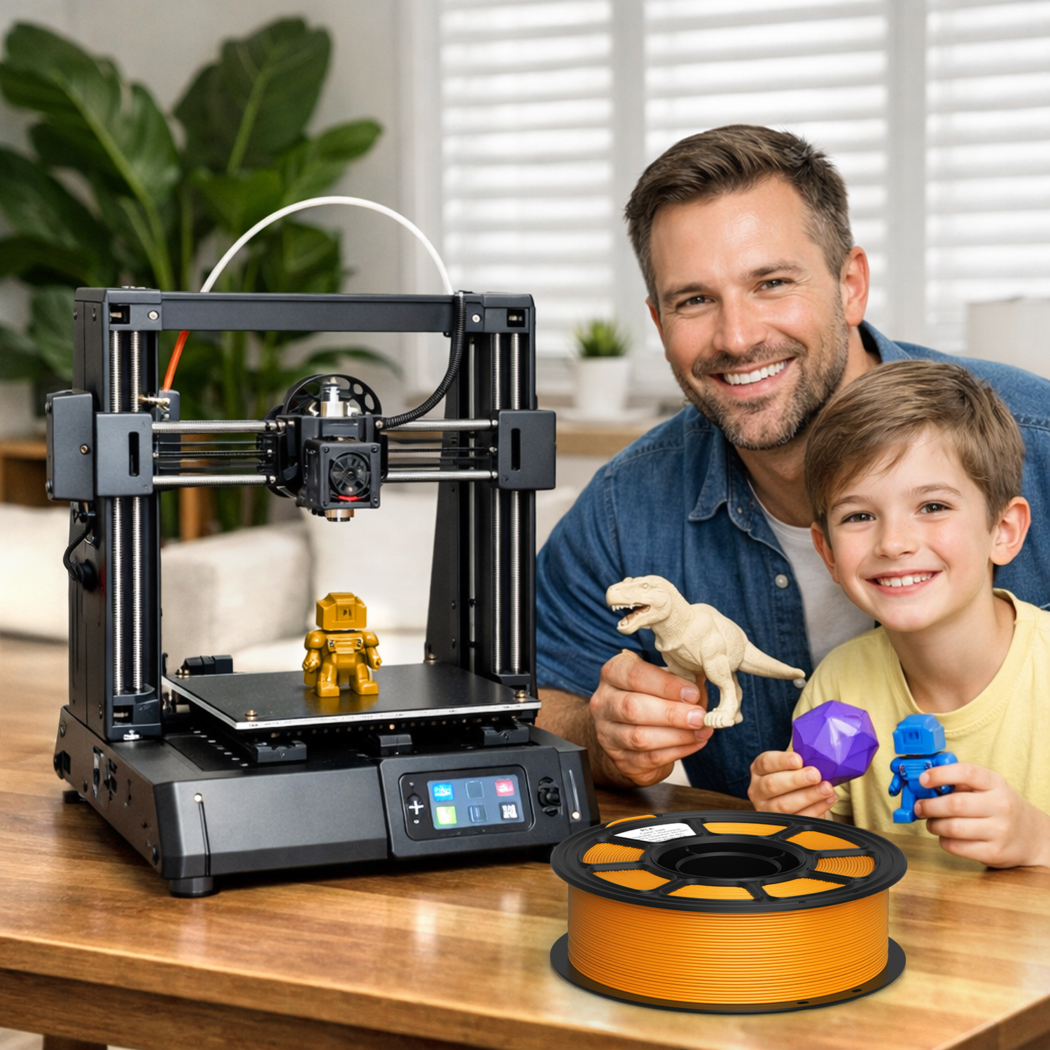 Silk PLA Filament 1.75mm, 1.1kg Spool, Glossy Shiny Finish, Smooth Printing 3D Printer Filament 2