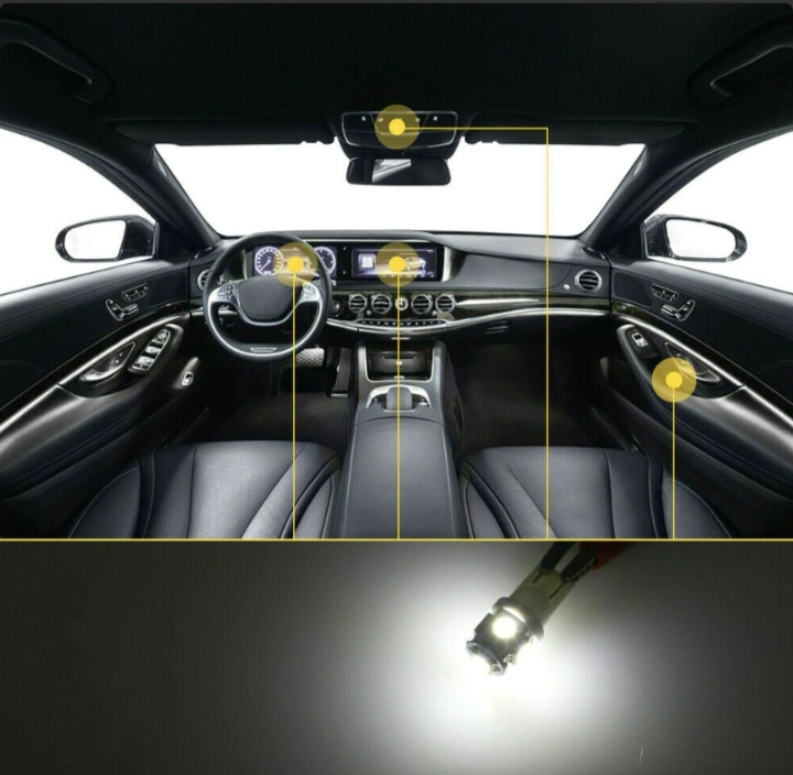 28pcs Car Interior White Combo LED Map Dome Door Trunk License Plate Light Bulbs thumbnail 12