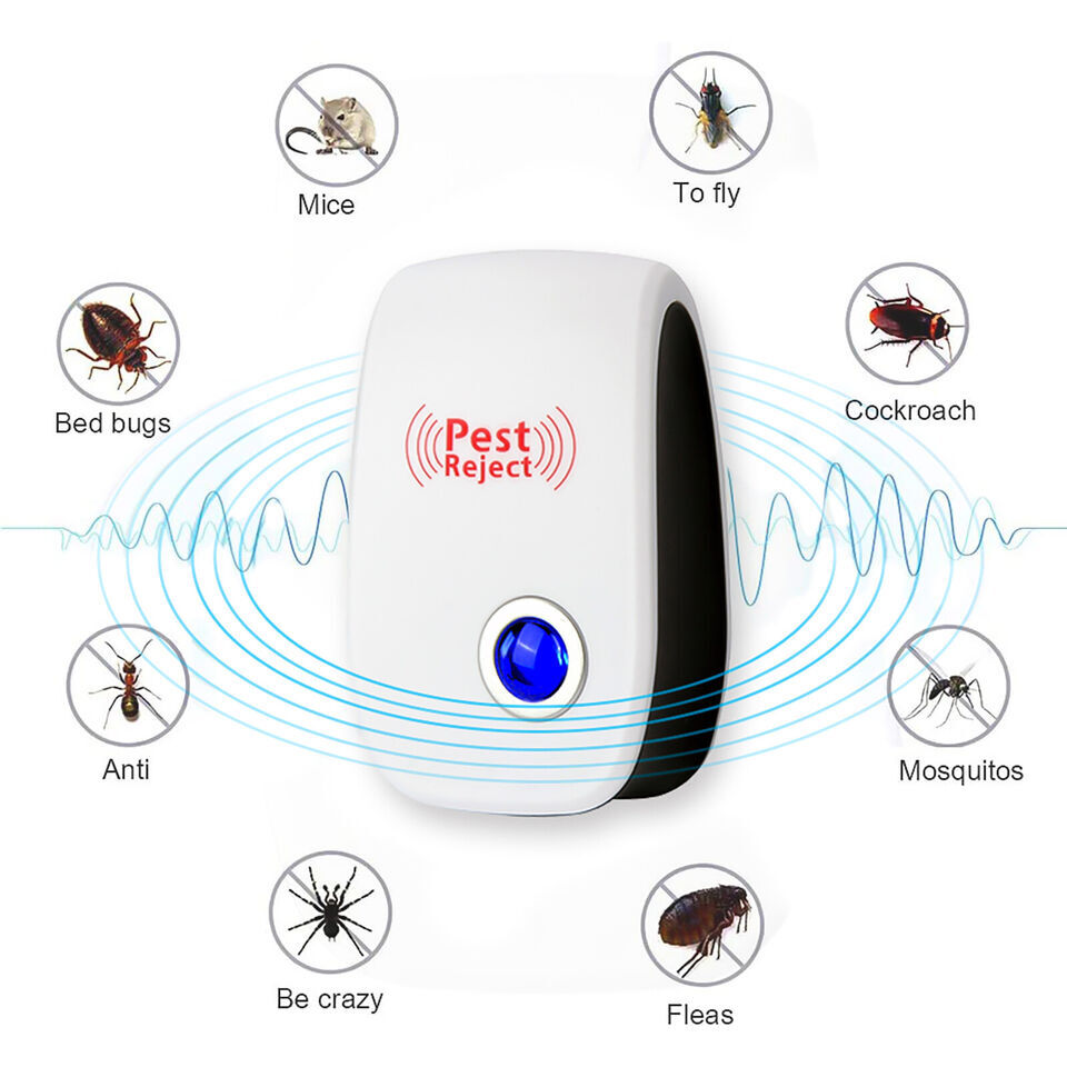 4X Ultrasonic Pest Control Repeller UK Plug-in Reject Rat Mouse Mice Spider UK 10