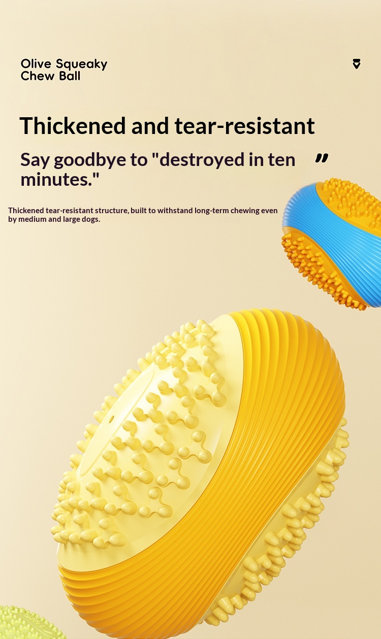 Pet Toy Dog Chew Toy For Teething And Sound-Making, Rugby Ball For Small And Medium-Sized Dogs, Interactive Play Chew Toy Ball detail photo 7