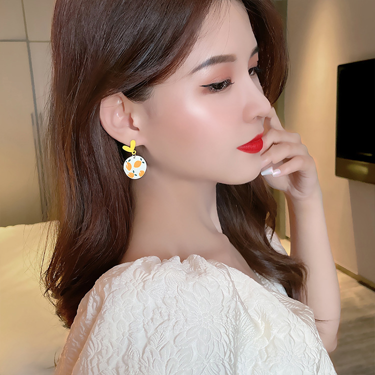 Lemon Yellow Earrings Female Summer Niche Sweet Girls Girlfriends Exquisite