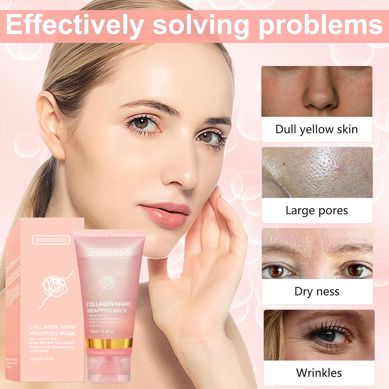 Only Supports Self Pickup With Waybill Collagen Night Wrapping Mask  Firm & Lift Skin, Keep Soft & Elastic, Reduce Dry Lines