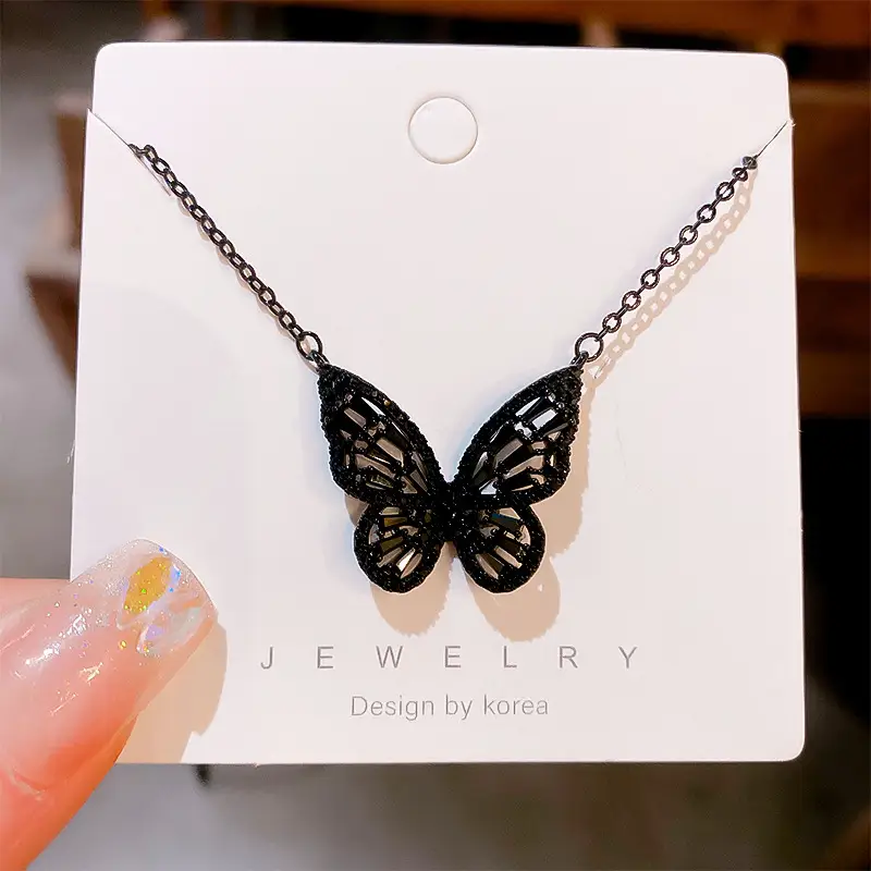 Dark Wind Black Zircon Pendant Necklace