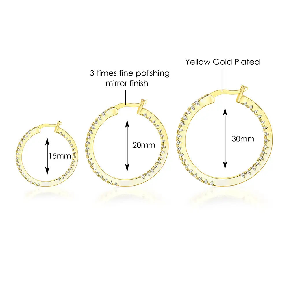 Single Row Zircon Micro Inlaid Gold Plated Earrings