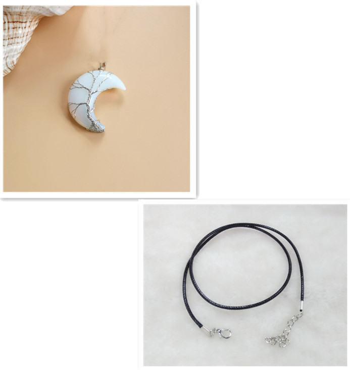 Луна, натуральный камень, аметист, Древо жизни, ожерелье, дерево удачи ручной работы