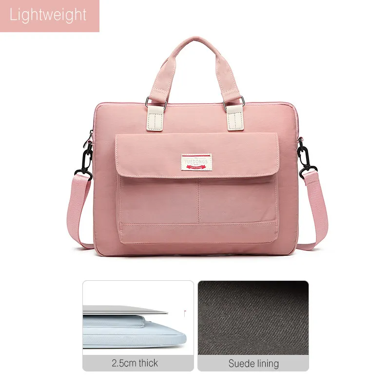 Large Capacity Lightweight Computer Portable Shoulder Messenger Bag - Pink