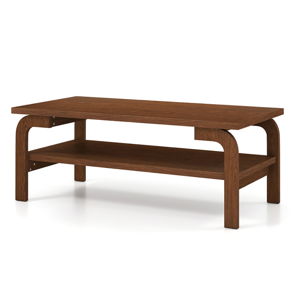 Rectangular Coffee Table with Shelves