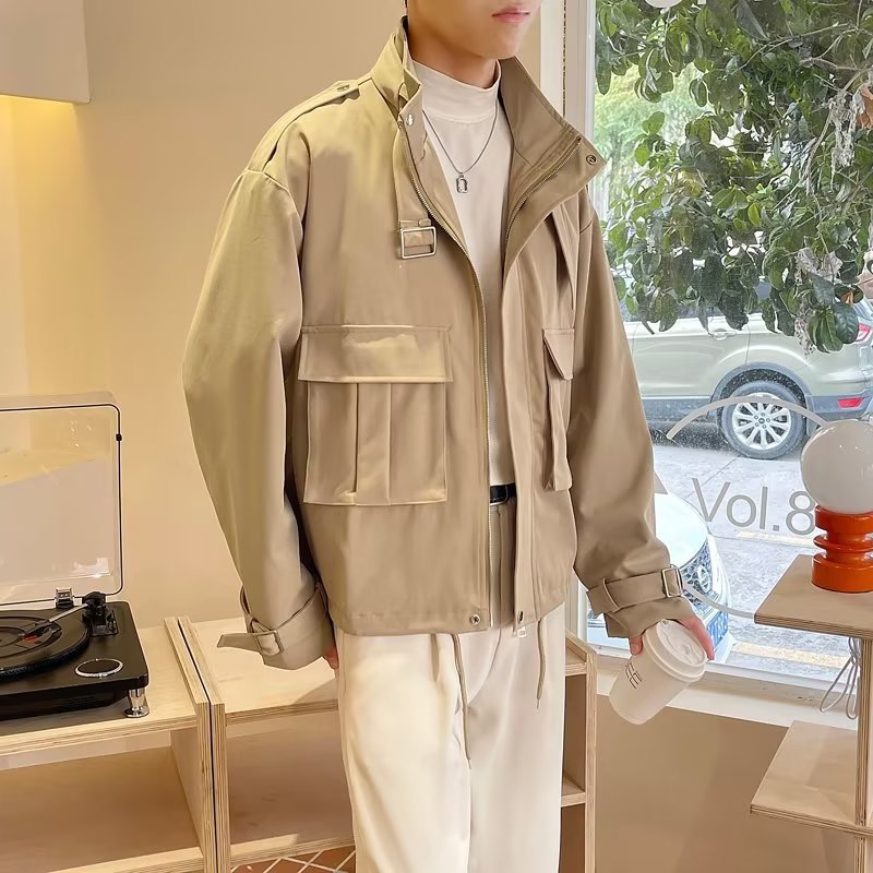 Handsome Fake Two-piece Japanese-style Retro Jacket Coat