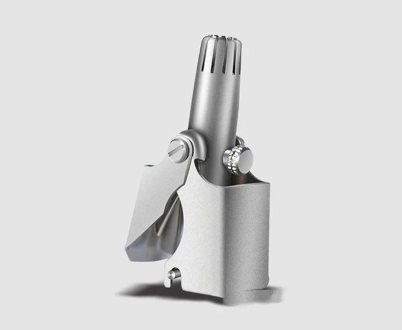Stainless Steel Nose Hair Trimmer Men's Manual Scissors To Remove Nose Hair Shaving Cleaner - Frosted Silver