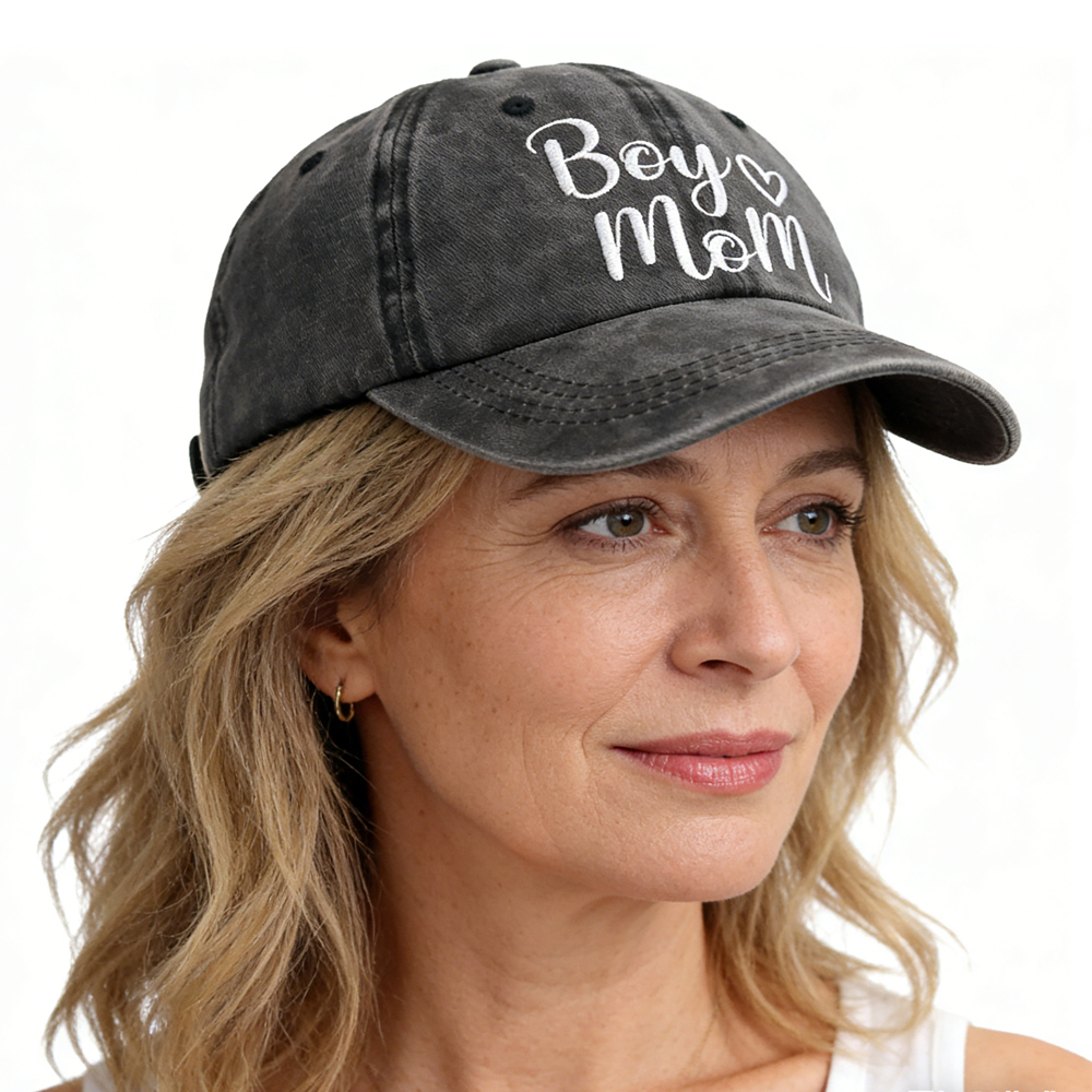 Boy Mom Hat For Women, Mother S Day Birthday Mama Gifts, Adjustable Embroidered Wash Cotton Baseball Cap