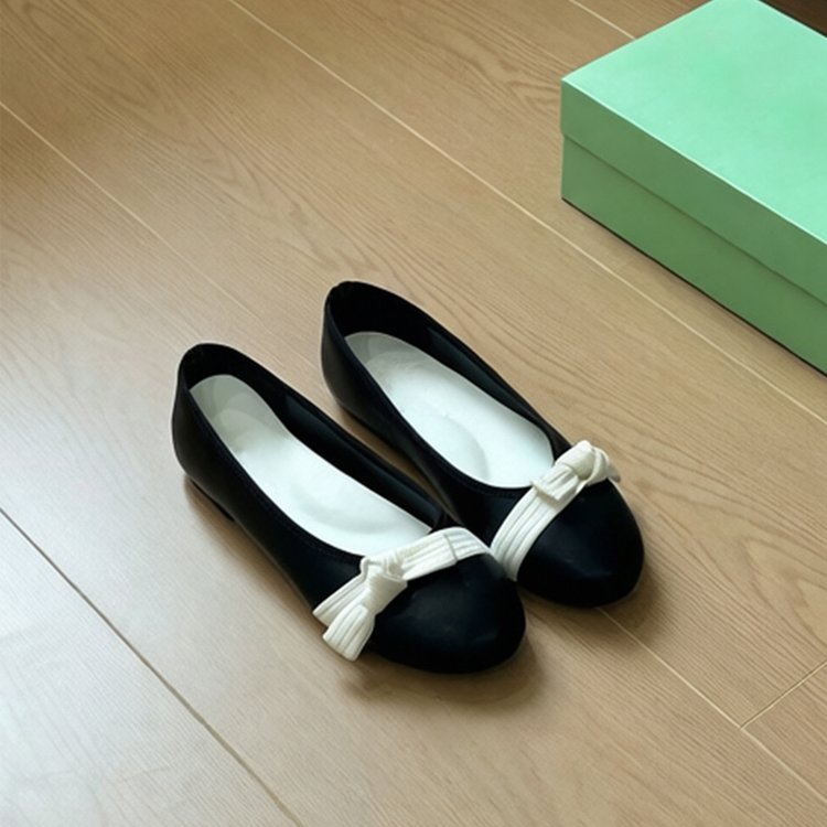 Women's Flats 2026 New Arrival Bow Round Toe Shallow-Cut Gentle Style Flat Soft Sole Pink Casual Mary Jane Shoes