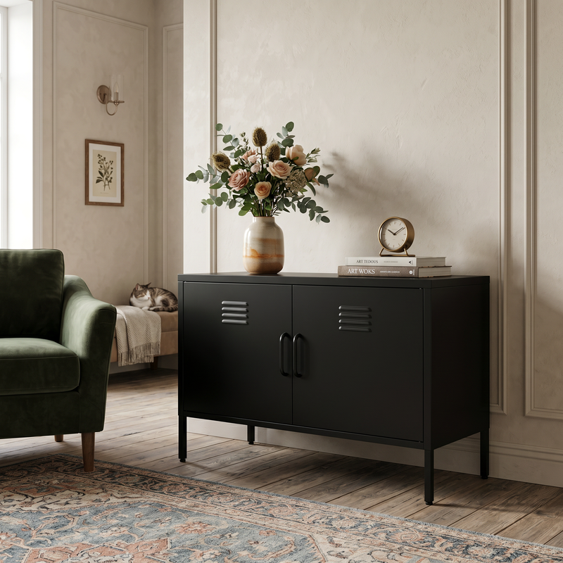 Black Metal Storage Cabinet