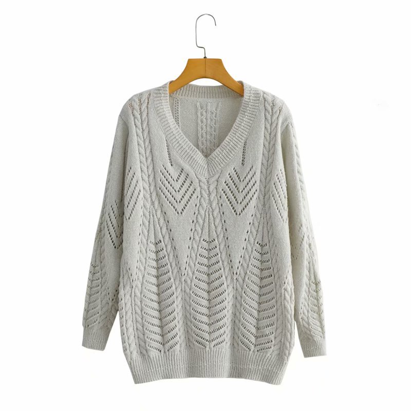 Title 3, Arctic Velvet Loose Openwork Knitted Sweater Women