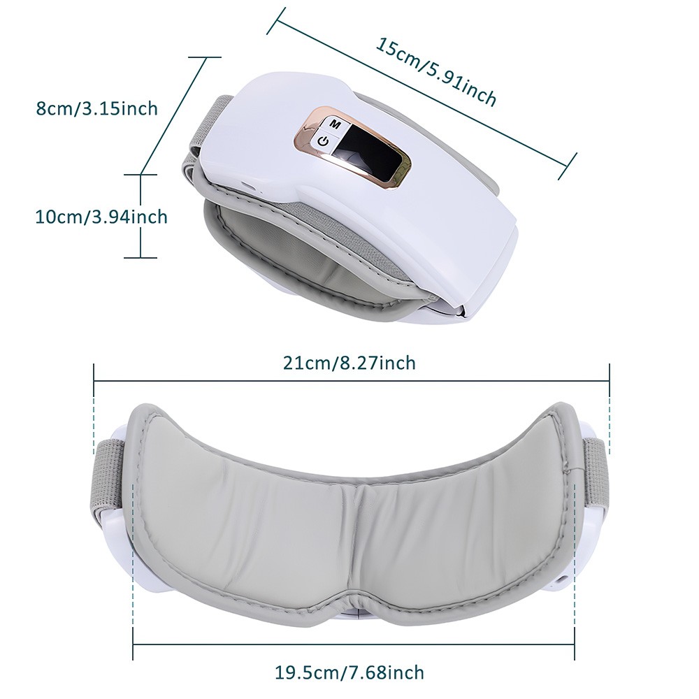Smart Eye Massager With Vibration,Heat,Airbag Compression & Bluetooth Music