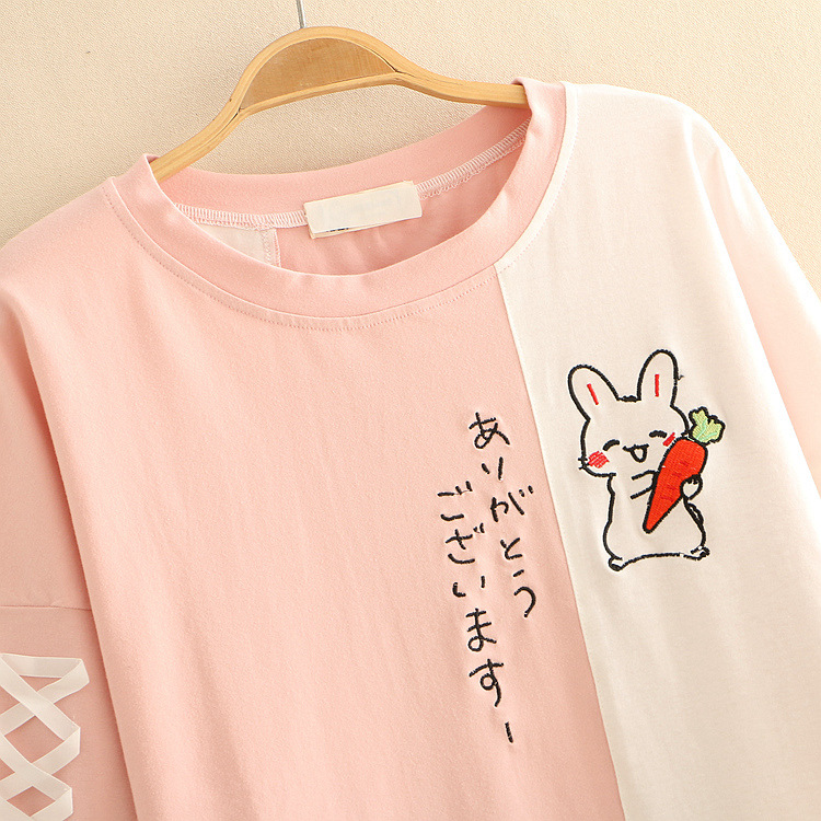 Title 3, Color Block Radish Rabbit Lace Up Five-Point Sl...