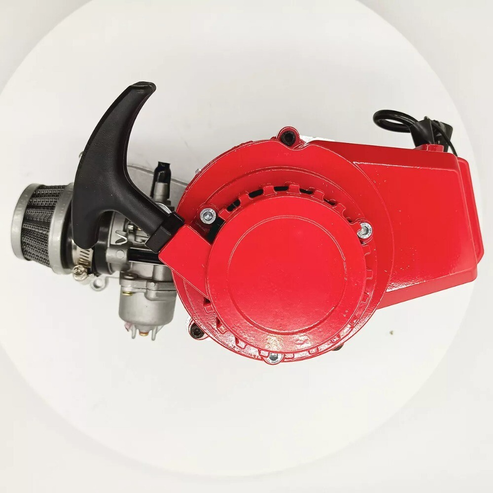 49CC MINI DIRT BIKE ENGINE WITH TRANSFER BOX RED PULL START MOTO — image 6