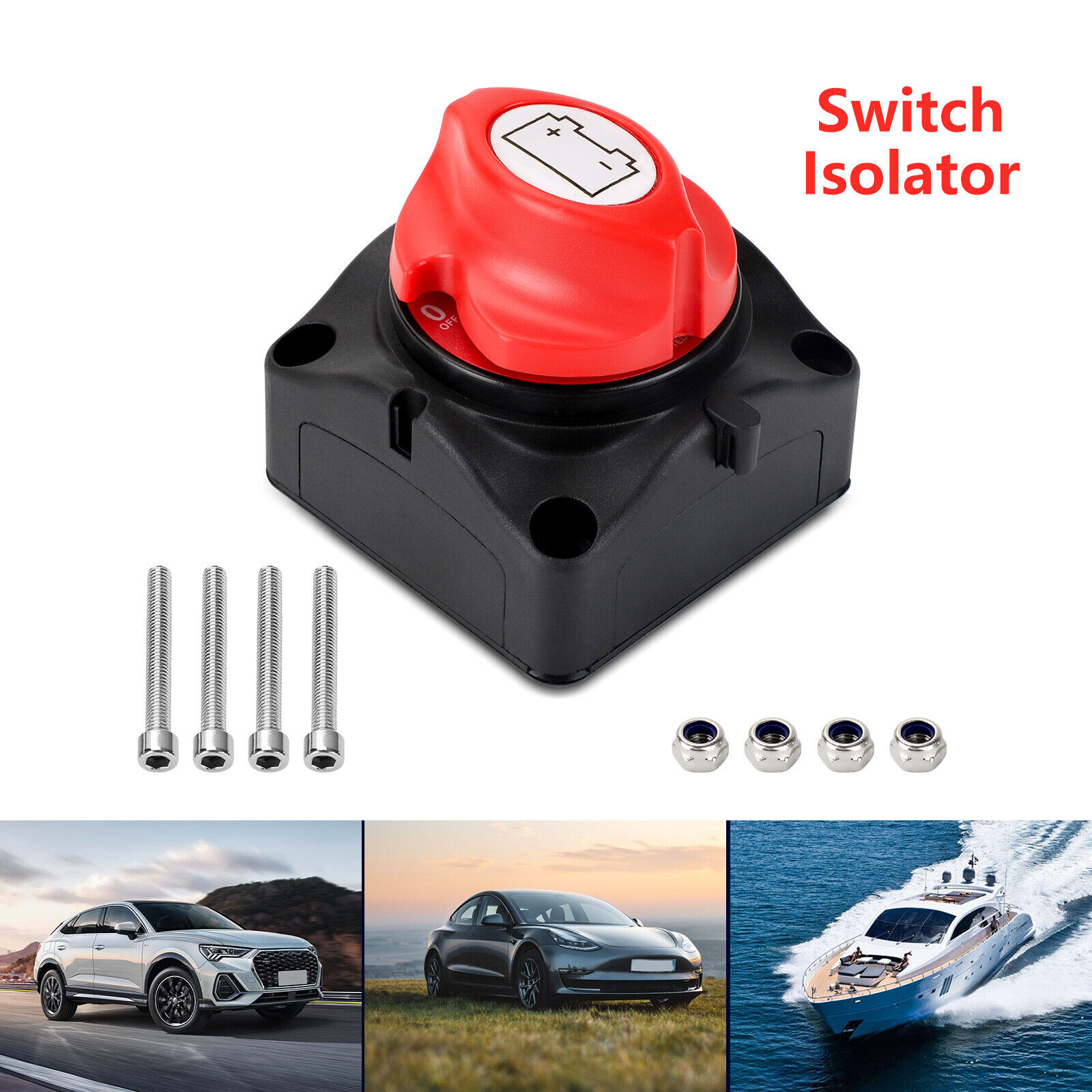 12V 600A Battery S Witch Isolator Cut Off Kill Fit For Knob Marine Boat Campe