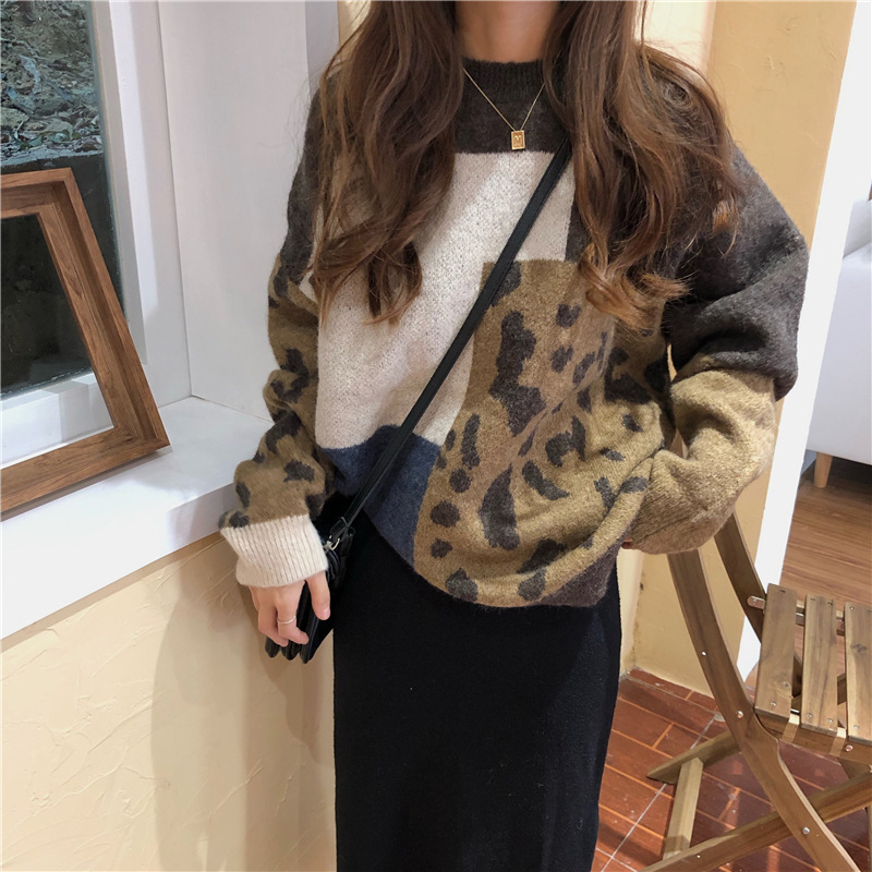 Retro Loose Outer Wear Idle Style Knitted Temperament Pullover Top