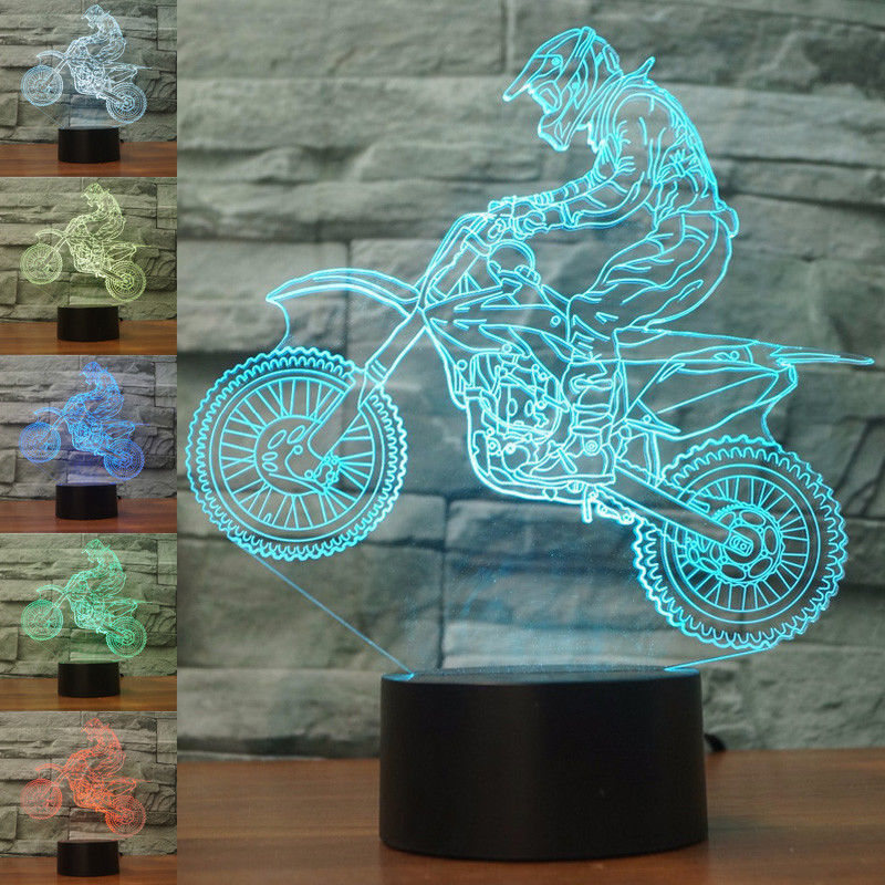 Title 2, 3D Night Light Riding Mountain Motorcycle LED T...