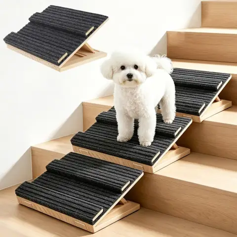 Adjustable Dog Ramp for Stairs with Traction Bars