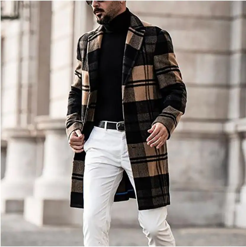 Plaid Men's Coat New Wish