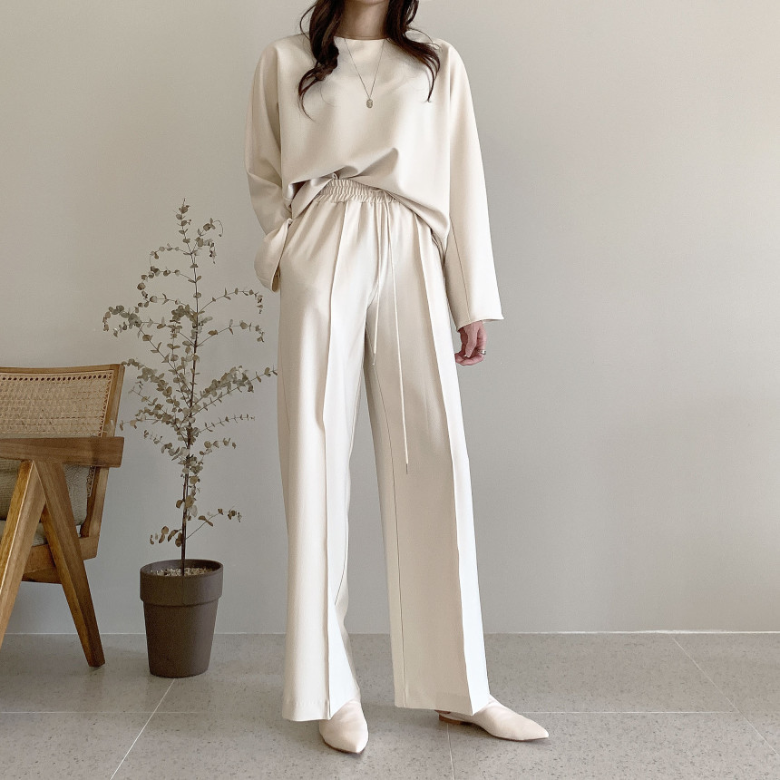 Long-Sleeve Top and Wide-Leg Trouser Set, picture 4 of 9