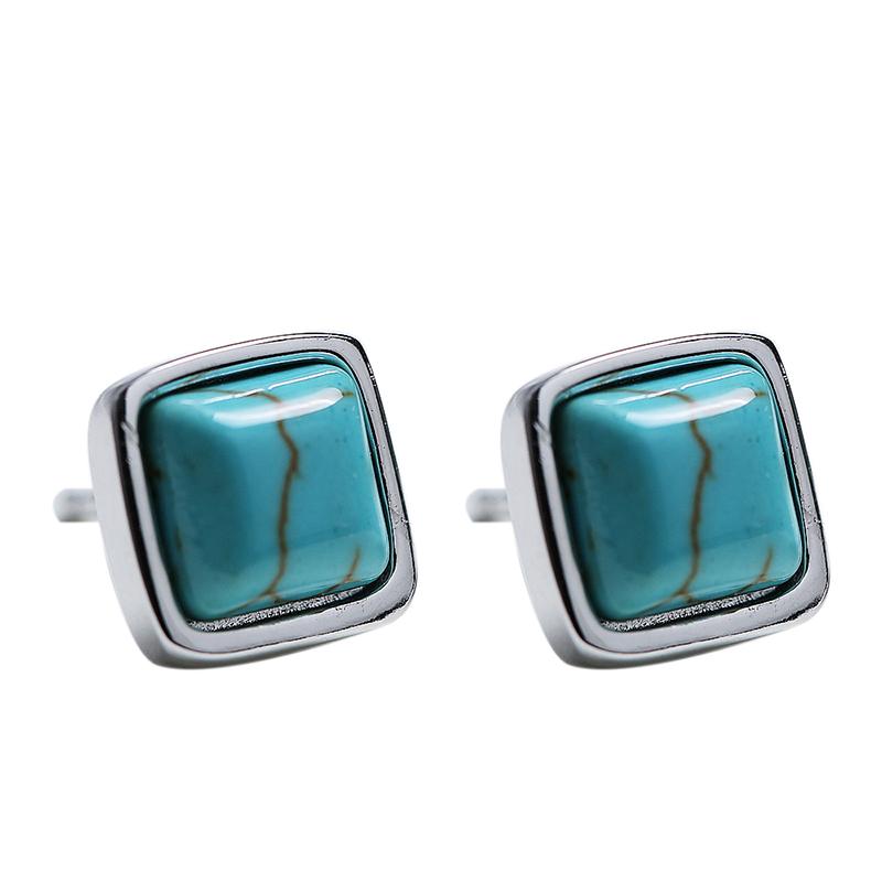 Natural Turquoise Niche Literary Fashion Earrings